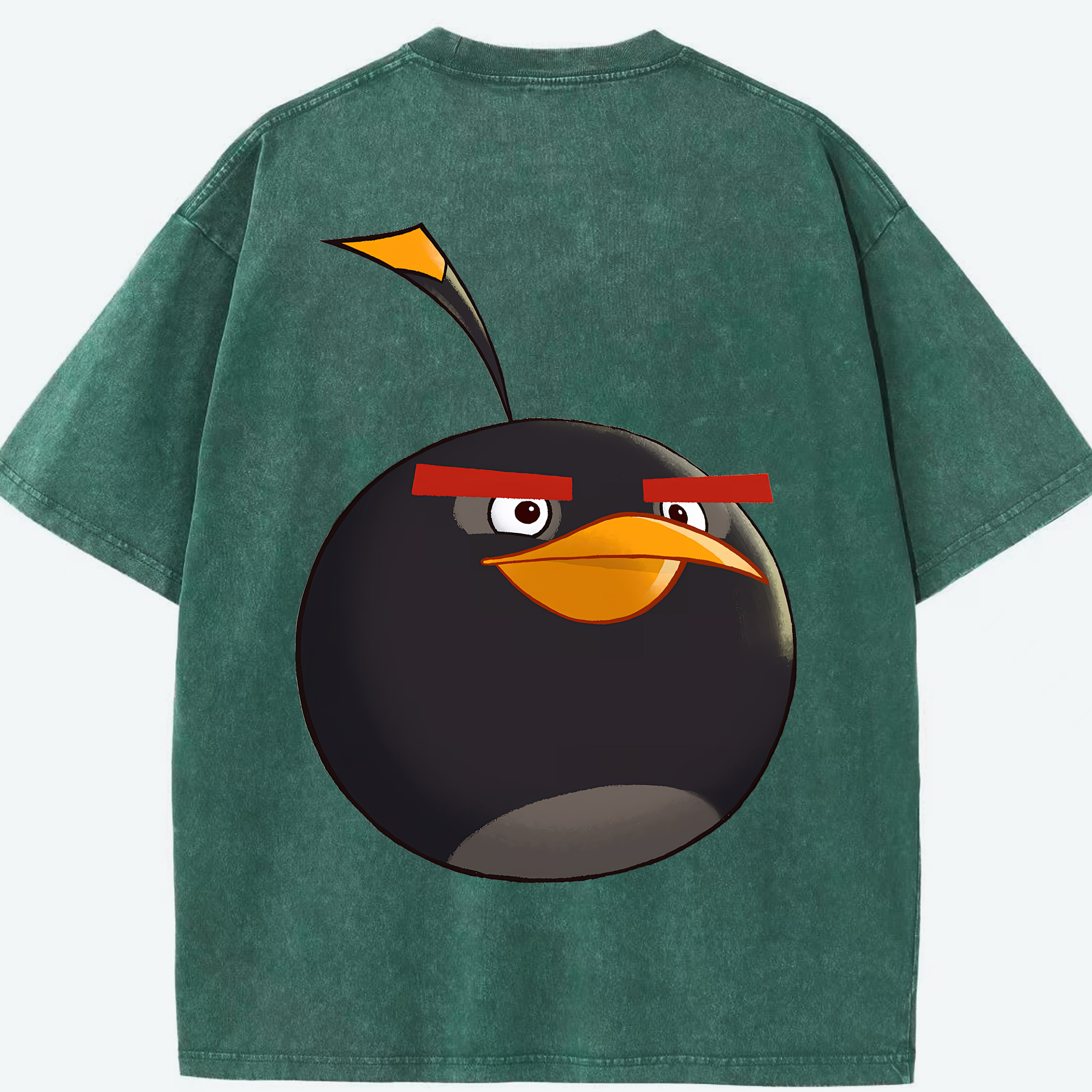 （画像用） Angry Birds アングリーバード 綿100% ヴィンテージ風 半袖Tシャツ（背面プリント）